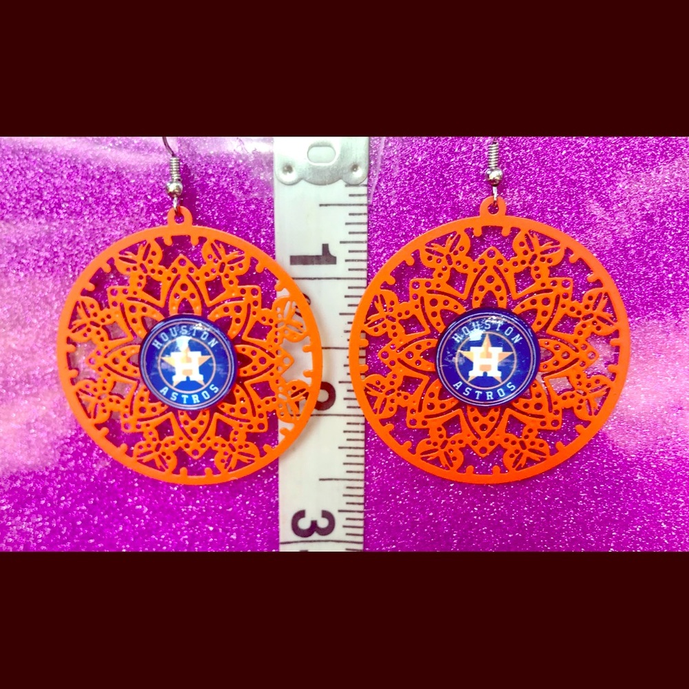 Butterfly cutout Orange Houston Astros Earrings